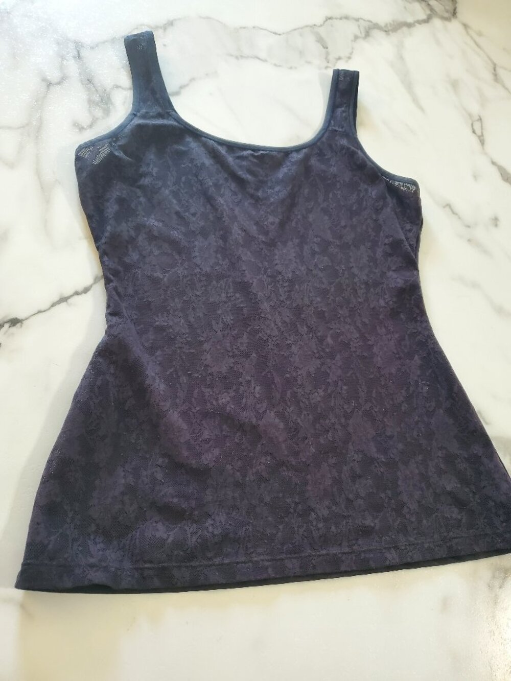 Bali Black Lace Shaping Cami Tank Top size XL Reversible